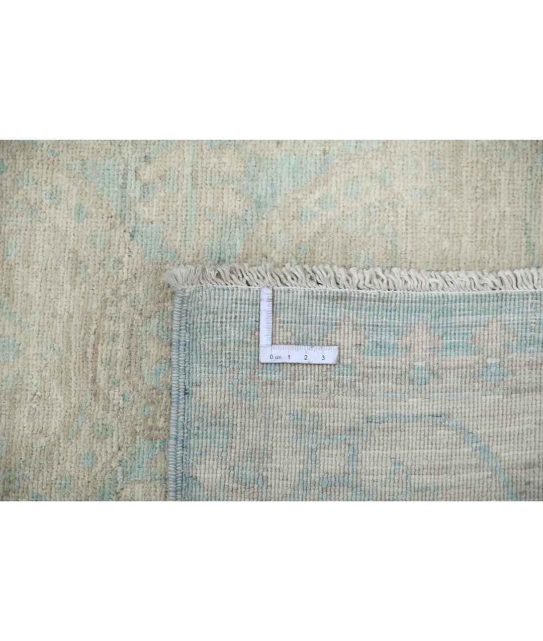 Blue Afghan Tabriz Rug 3' 0" x 10' 7" Hand-Knotted | No. AT48421