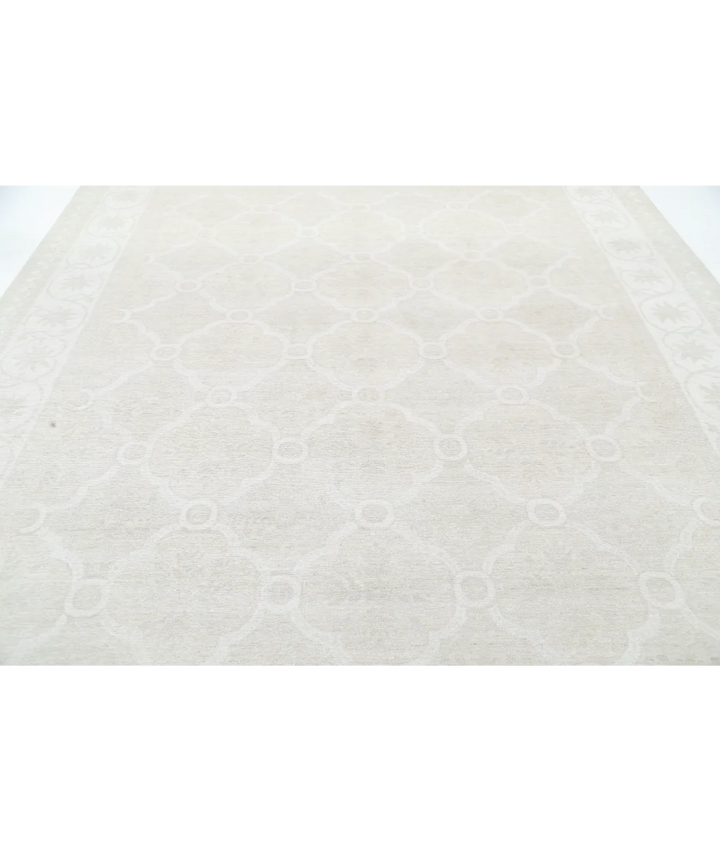 Brown Afghan Tabriz Rug 9' 1" x 11' 11" Hand-Knotted | No. AT53861