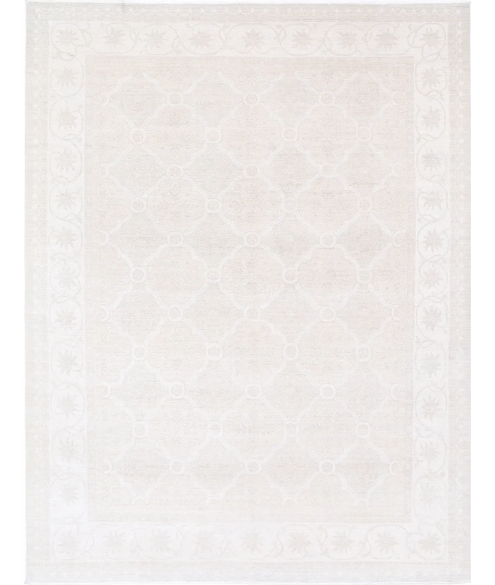 Brown Afghan Tabriz Rug 9' 1" x 11' 11" Hand-Knotted | No. AT53861