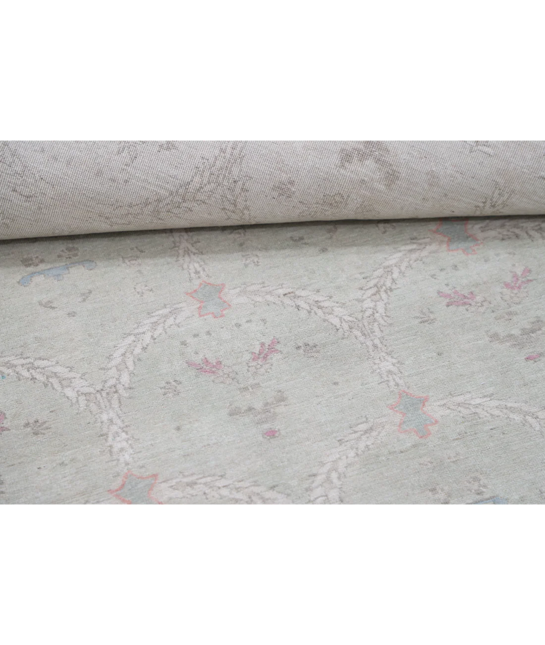 Green Afghan Tabriz Rug 8' 2" x 10' 1" Hand-Knotted | No. AT75898
