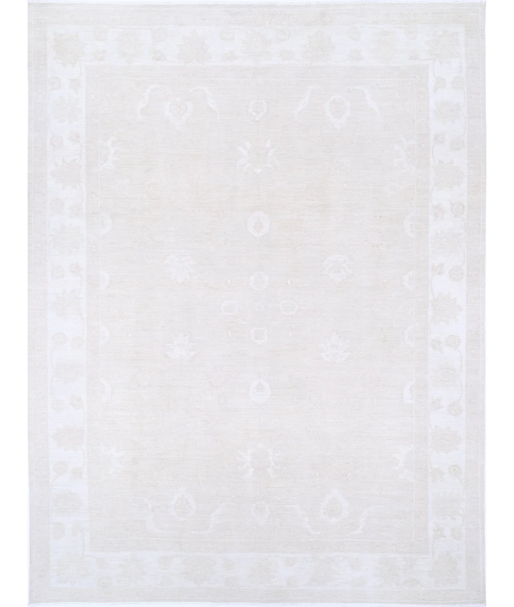 Brown Afghan Tabriz Rug 8' 11" x 11' 10" Hand-Knotted | No. AT30329