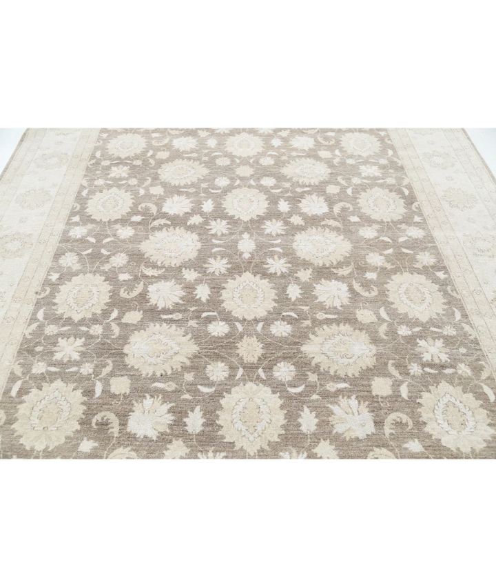Brown Afghan Serenity Rug 8' 2" x 9' 7" Hand-Knotted | No. AT30969