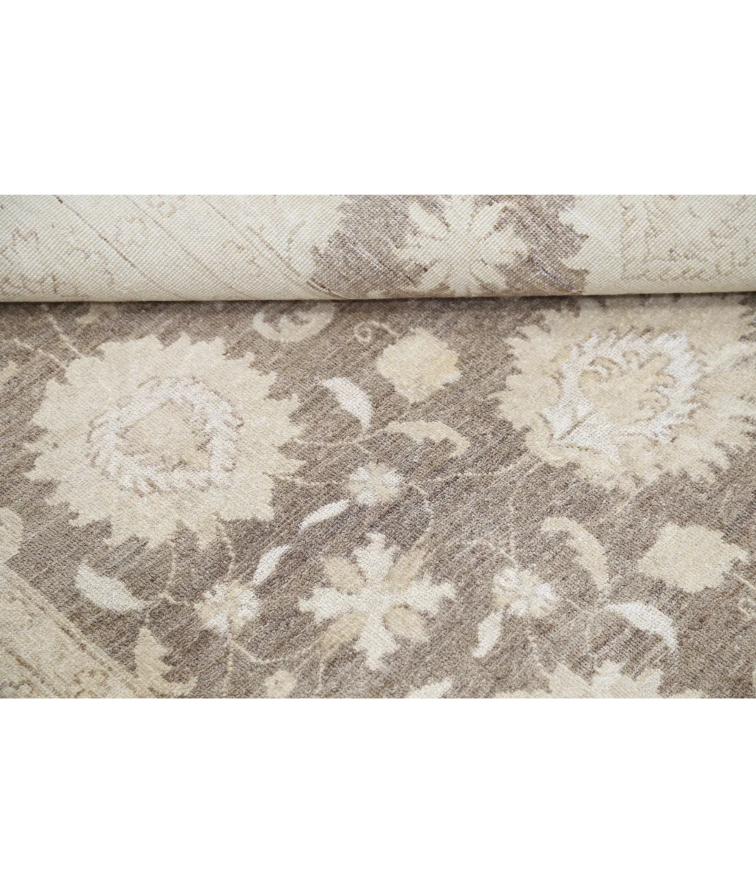 Brown Afghan Serenity Rug 8' 2" x 9' 7" Hand-Knotted | No. AT30969