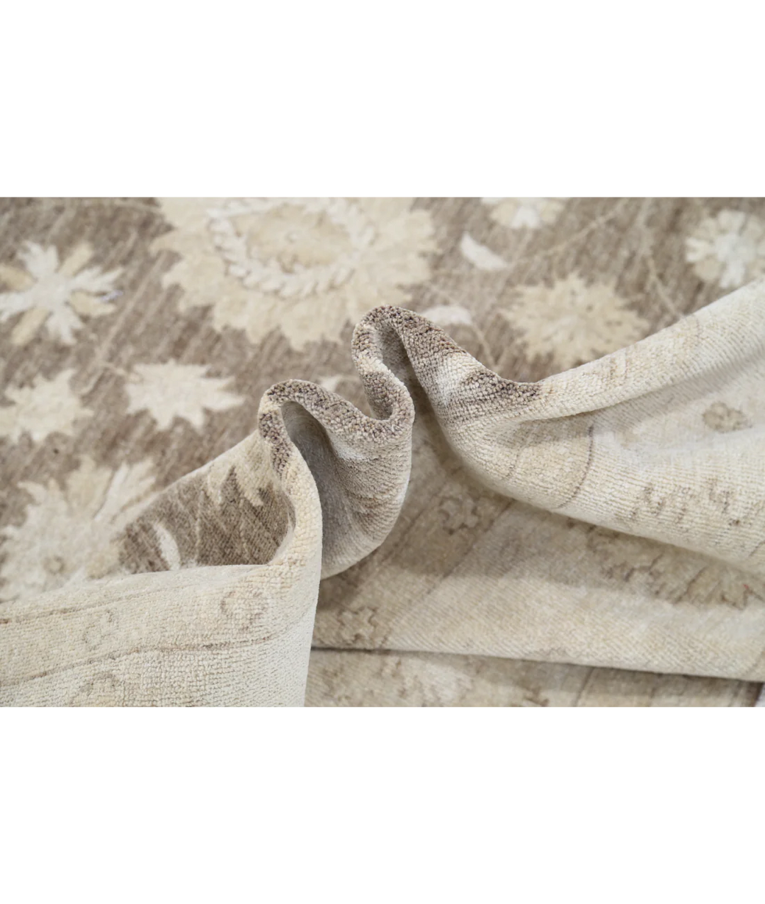 Brown Afghan Serenity Rug 8' 2" x 9' 7" Hand-Knotted | No. AT30969