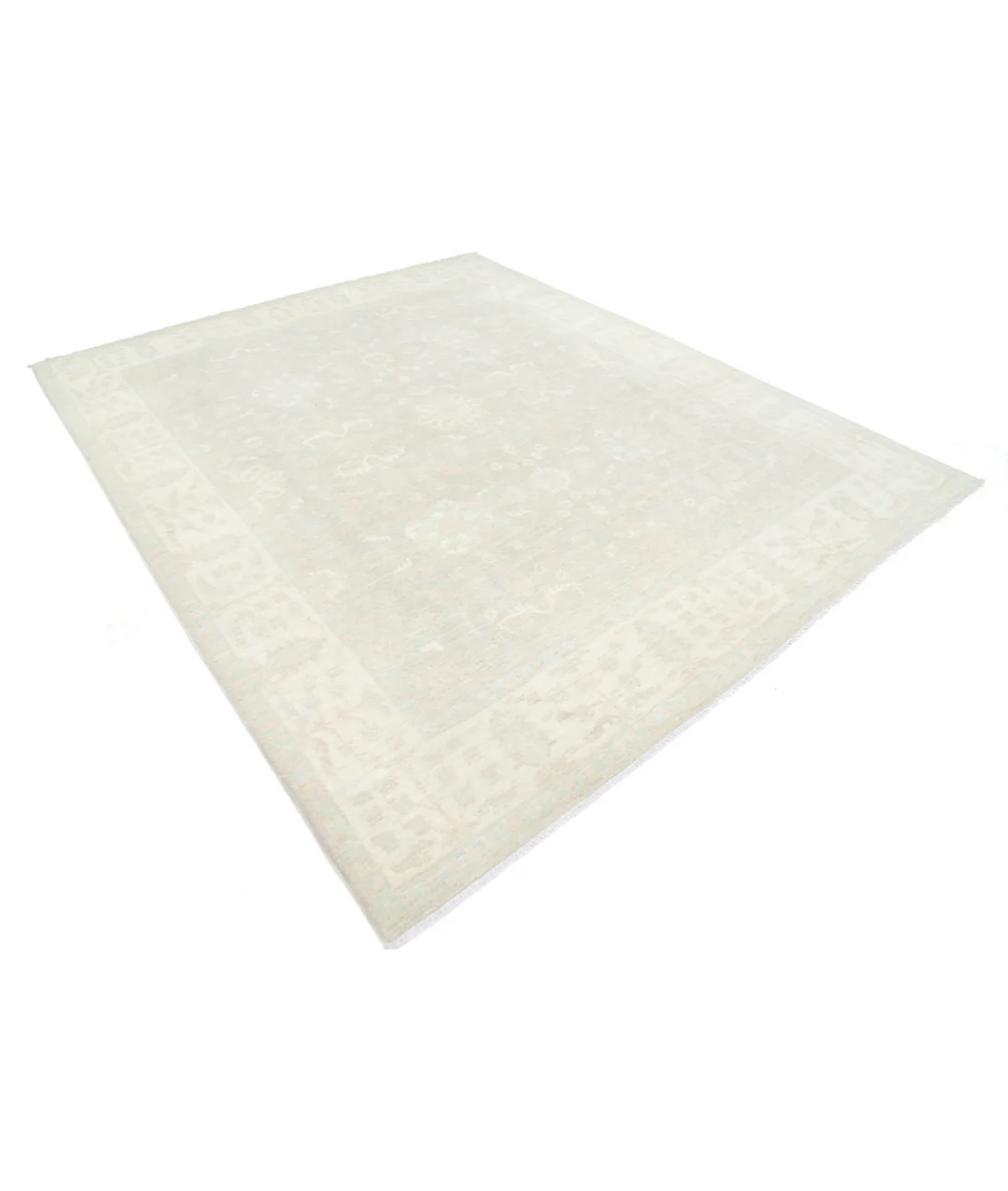 Green Afghan Serenity Rug 8' 1" x 9' 10" Hand-Knotted | No. AT53165