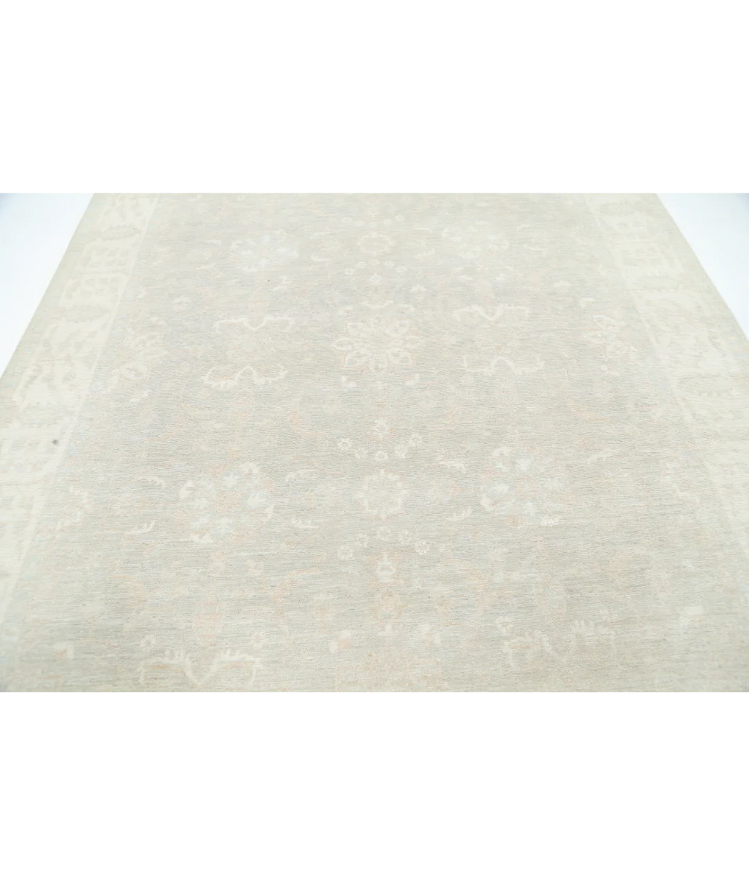 Green Afghan Serenity Rug 8' 1" x 9' 10" Hand-Knotted | No. AT53165