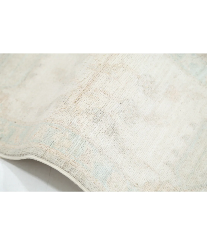Green Afghan Serenity Rug 8' 1" x 9' 10" Hand-Knotted | No. AT53165