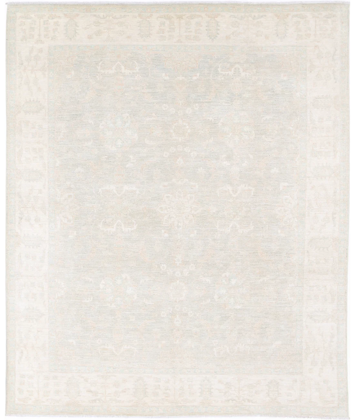 Green Afghan Serenity Rug 8' 1" x 9' 10" Hand-Knotted | No. AT53165