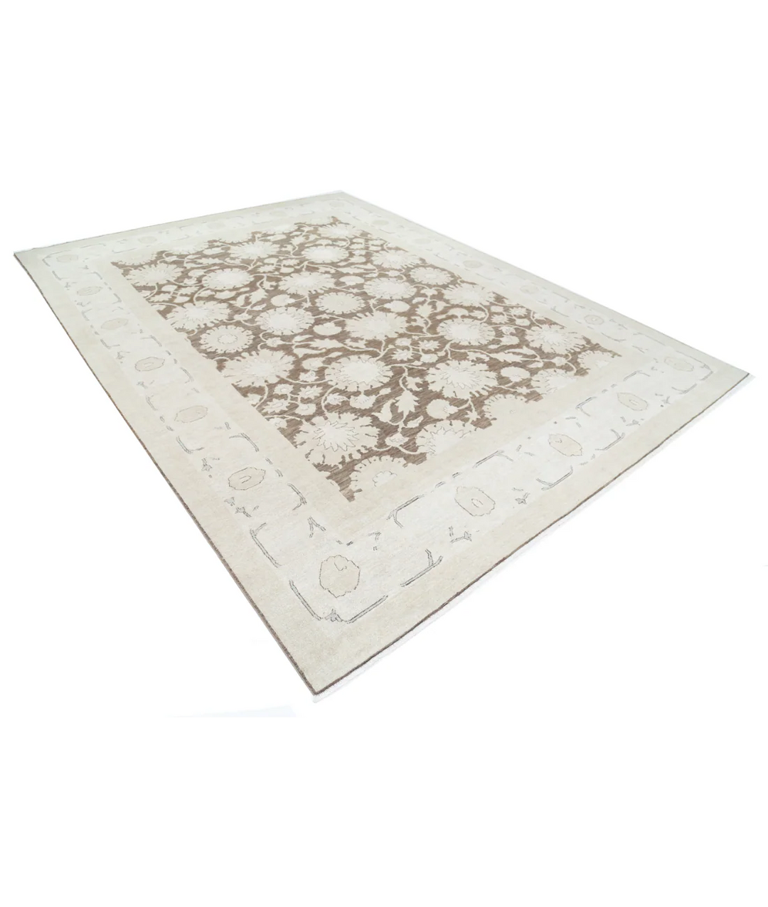 Ivory Afghan Serenity Rug 8' 10" x 11' 9" Hand-Knotted | No. AT97277