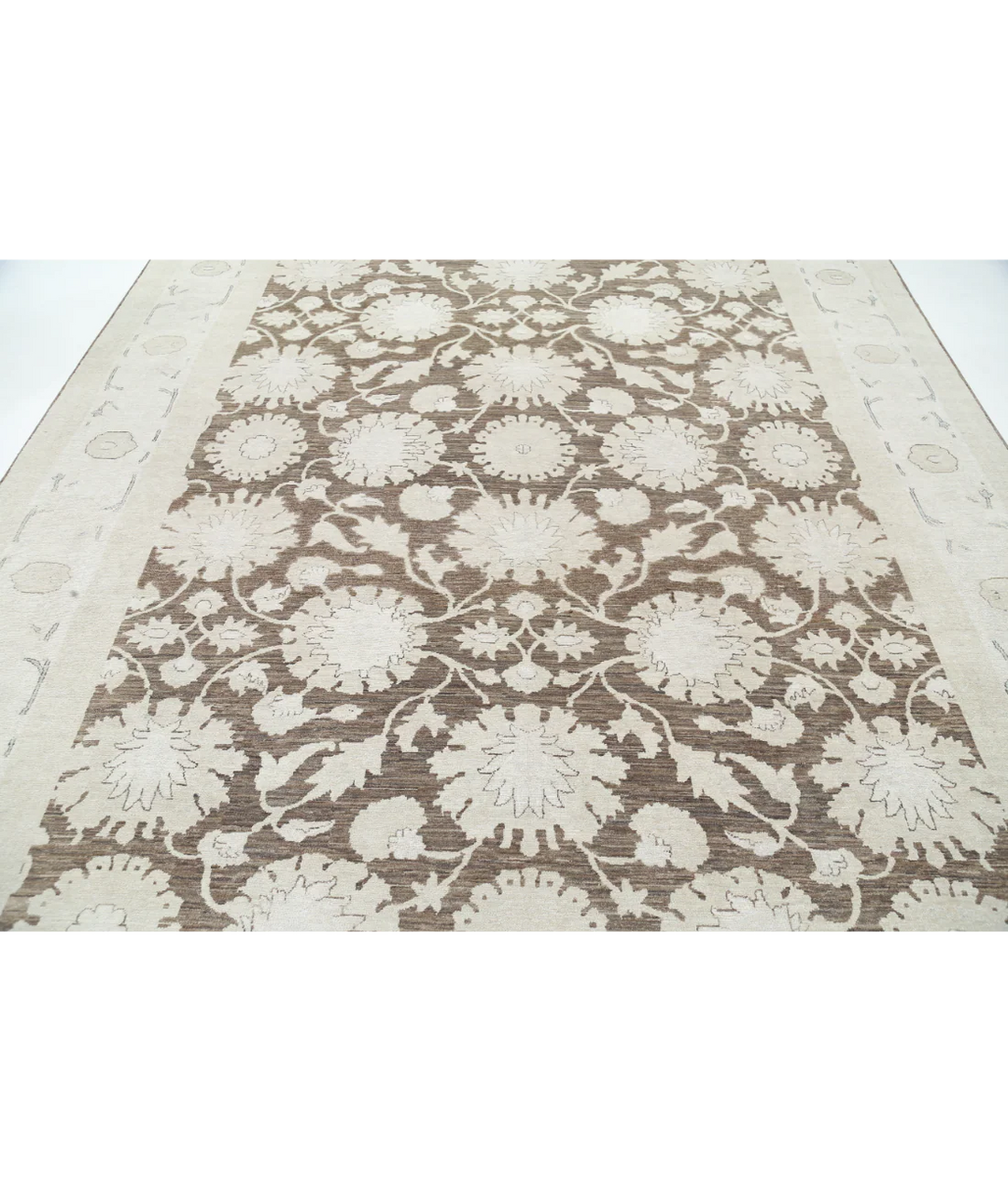 Ivory Afghan Serenity Rug 8' 10" x 11' 9" Hand-Knotted | No. AT97277