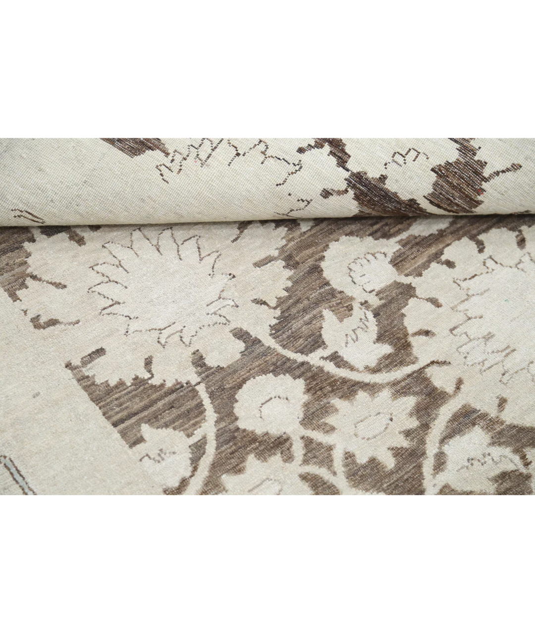 Ivory Afghan Serenity Rug 8' 10" x 11' 9" Hand-Knotted | No. AT97277