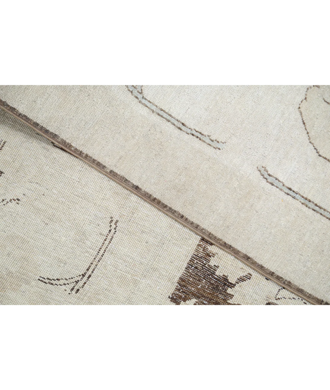 Ivory Afghan Serenity Rug 8' 10" x 11' 9" Hand-Knotted | No. AT97277