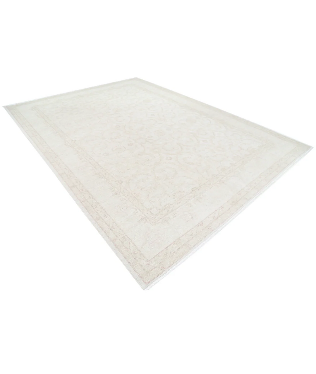 Ivory Afghan Serenity Rug 8' 9" x 11' 10" Hand-Knotted | No. AT77187