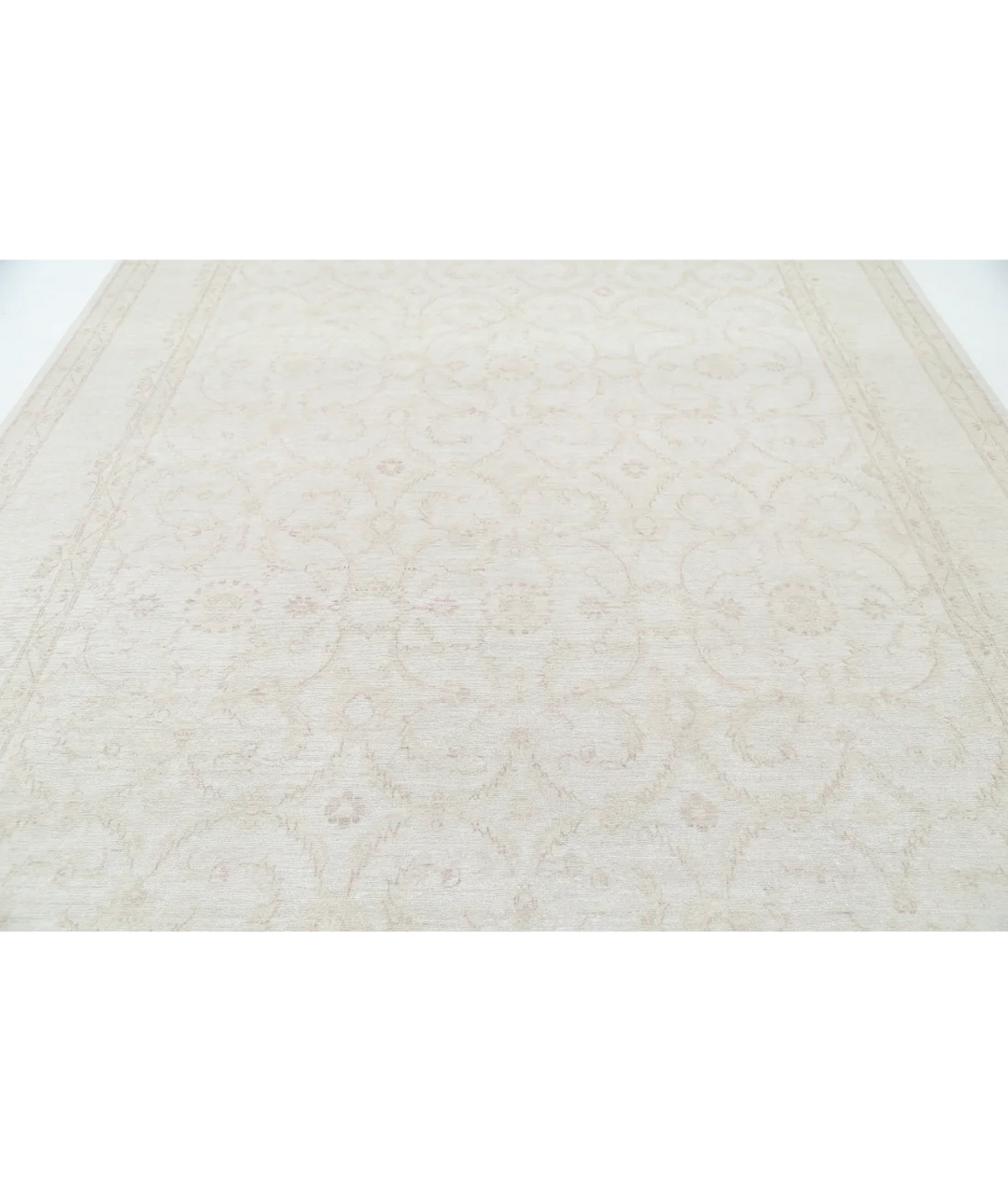 Ivory Afghan Serenity Rug 8' 9" x 11' 10" Hand-Knotted | No. AT77187