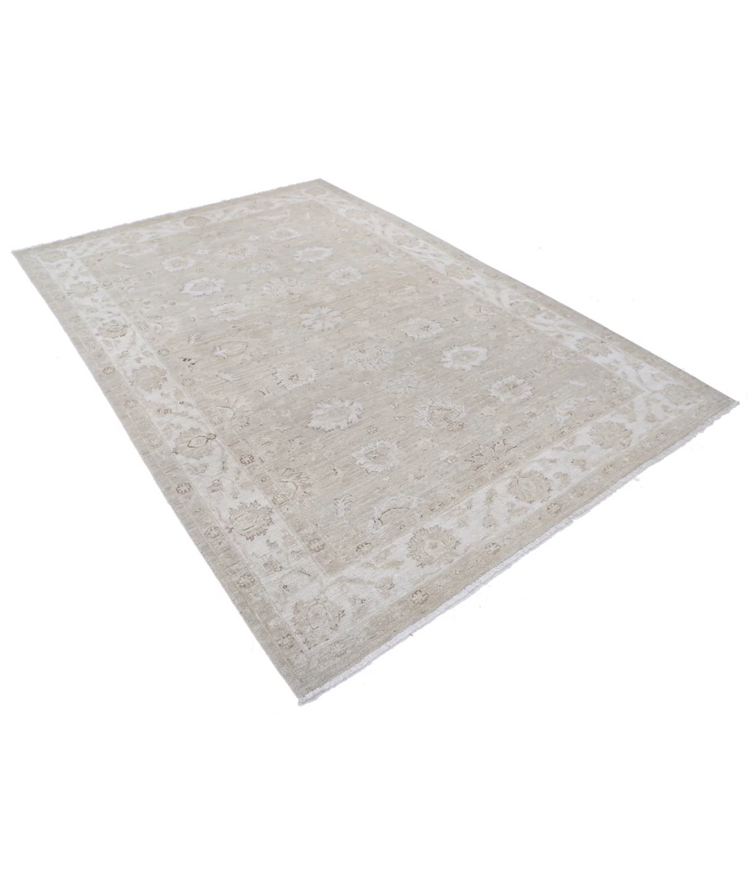 Brown Afghan Serenity Rug 6' 3" x 9' 0" Hand-Knotted | No. AT61654