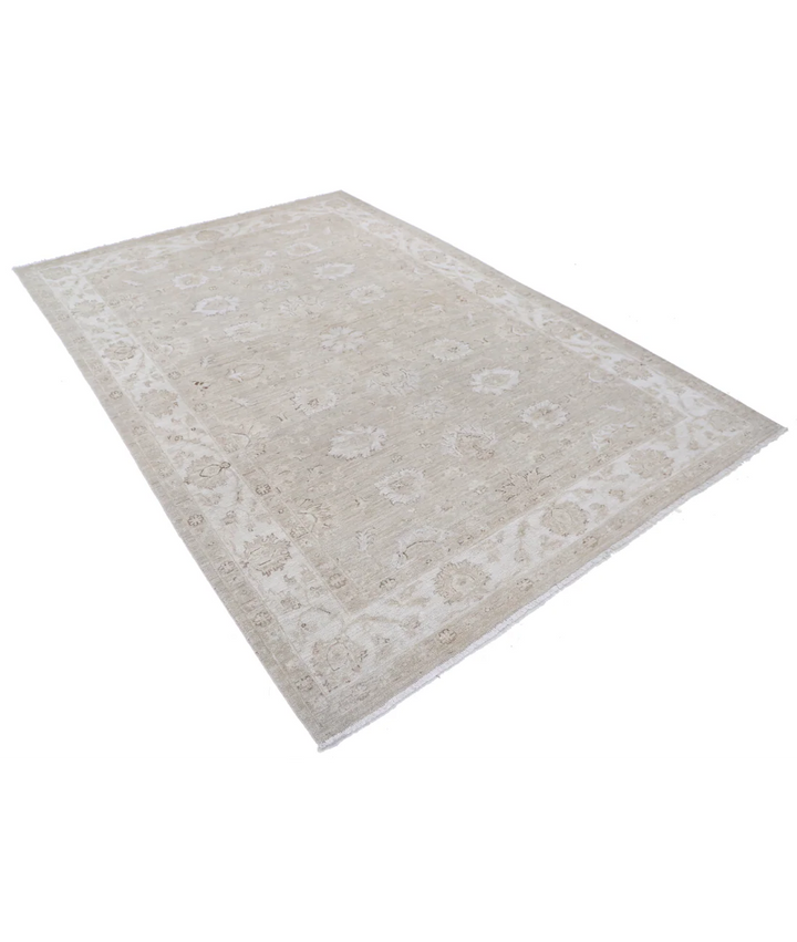 Brown Afghan Serenity Rug 6' 3" x 9' 0" Hand-Knotted | No. AT61654