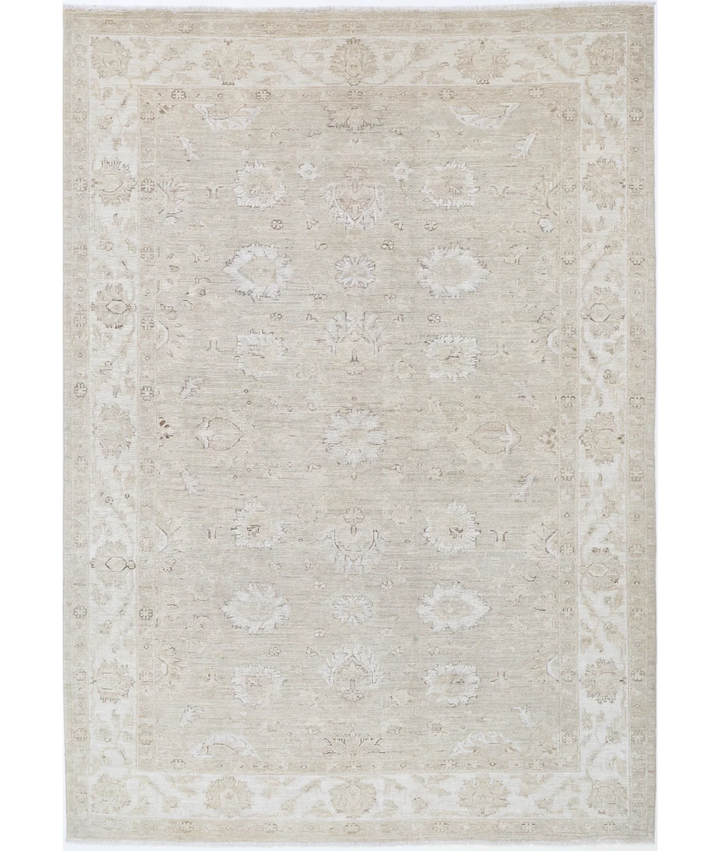 Brown Afghan Serenity Rug 6' 3" x 9' 0" Hand-Knotted | No. AT61654