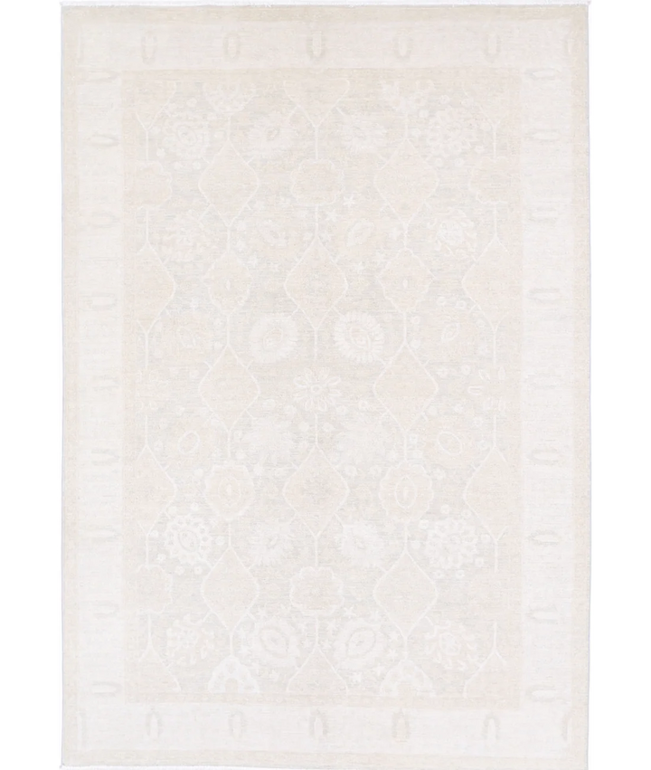 Brown Afghan Serenity Rug 6' 1" x 9' 0" Hand-Knotted | No. AT61224
