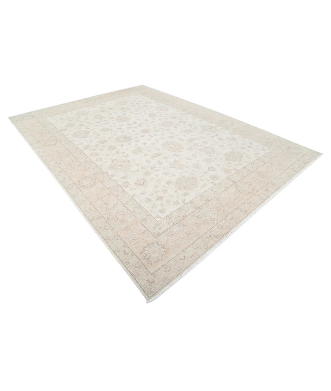 Ivory Afghan Serenity Rug 8' 7" x 11' 9" Hand-Knotted | No. AT83888