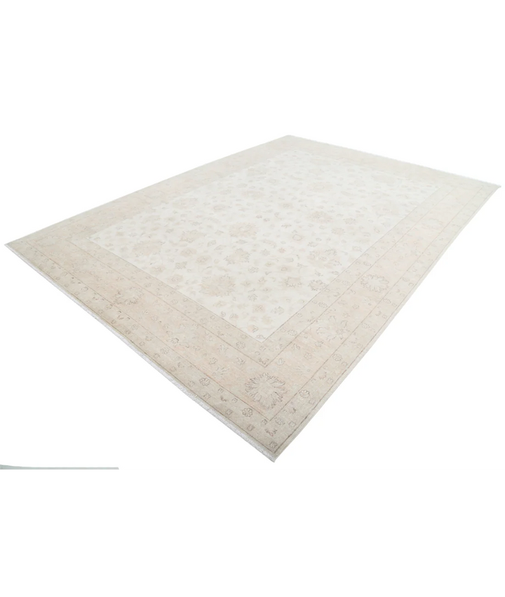 Ivory Afghan Serenity Rug 8' 7" x 11' 9" Hand-Knotted | No. AT83888