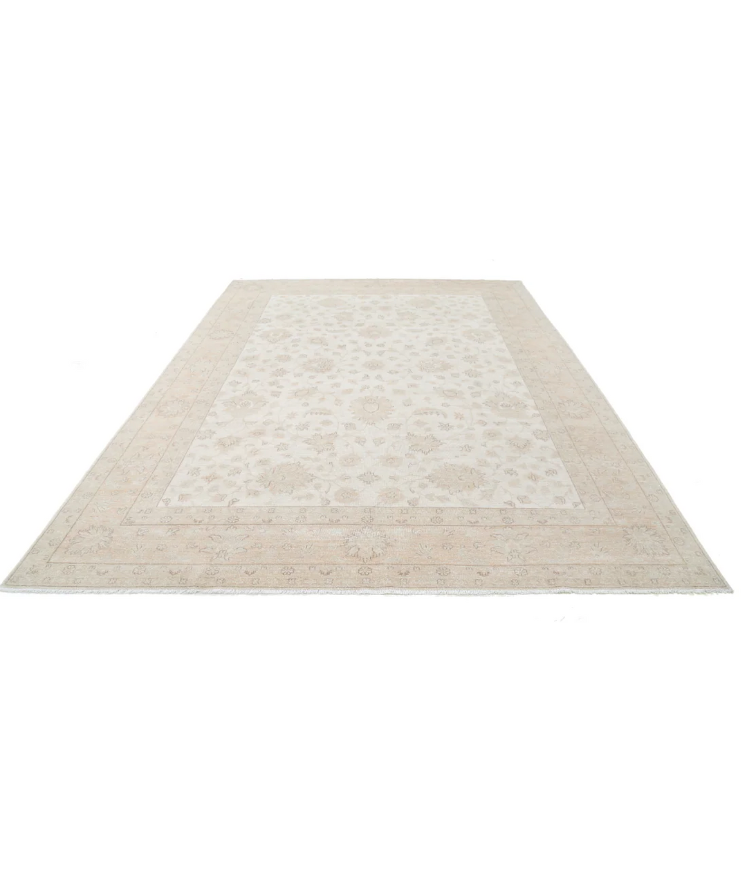 Ivory Afghan Serenity Rug 8' 7" x 11' 9" Hand-Knotted | No. AT83888