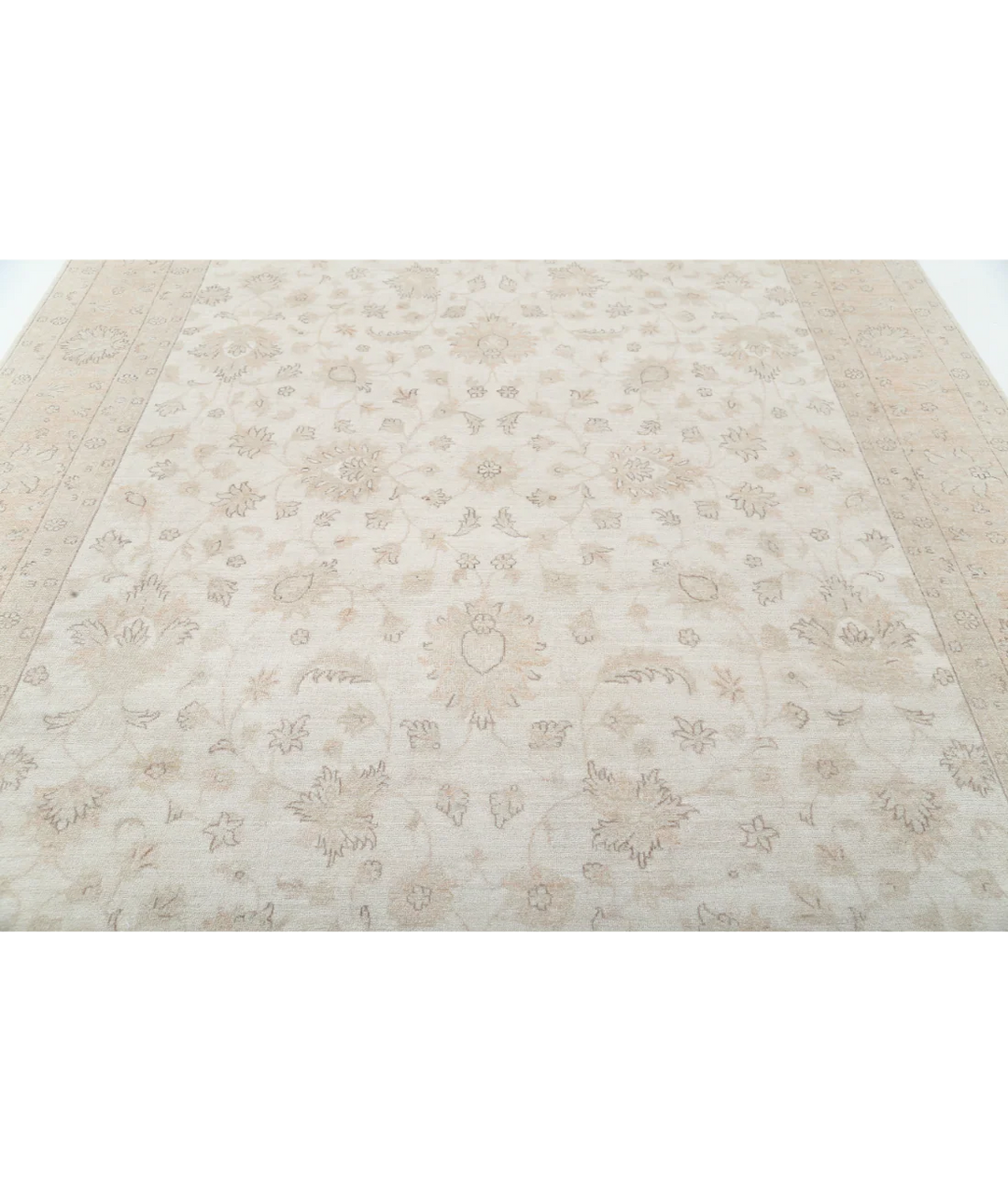 Ivory Afghan Serenity Rug 8' 7" x 11' 9" Hand-Knotted | No. AT83888