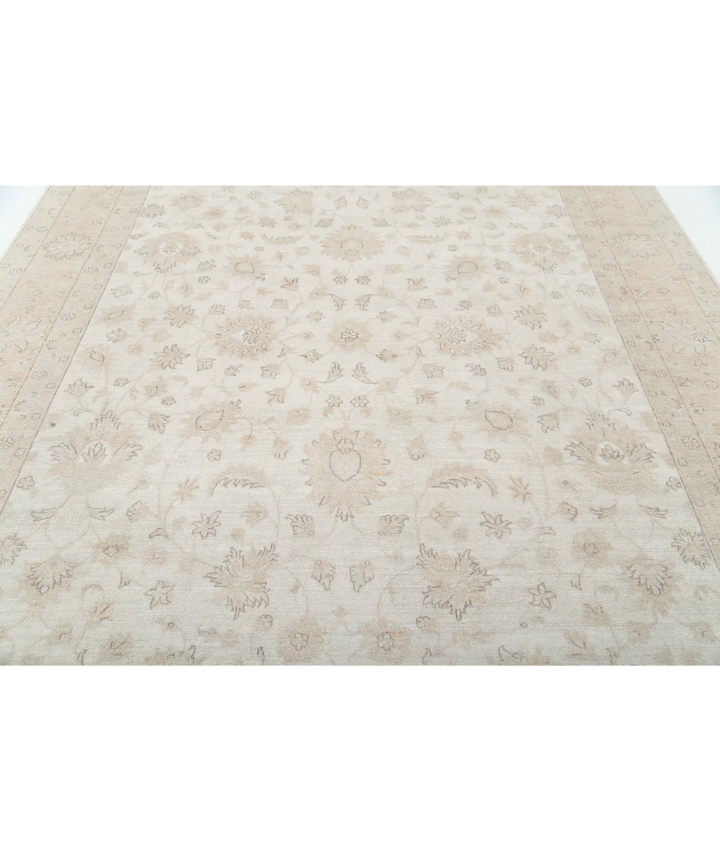 Ivory Afghan Serenity Rug 8' 7" x 11' 9" Hand-Knotted | No. AT83888