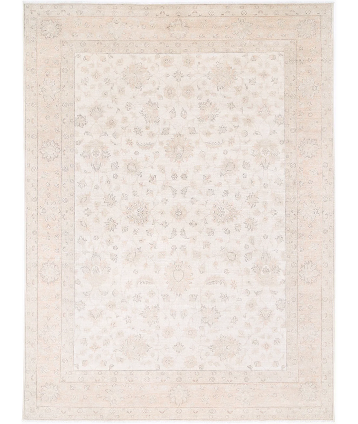 Ivory Afghan Serenity Rug 8' 7" x 11' 9" Hand-Knotted | No. AT83888