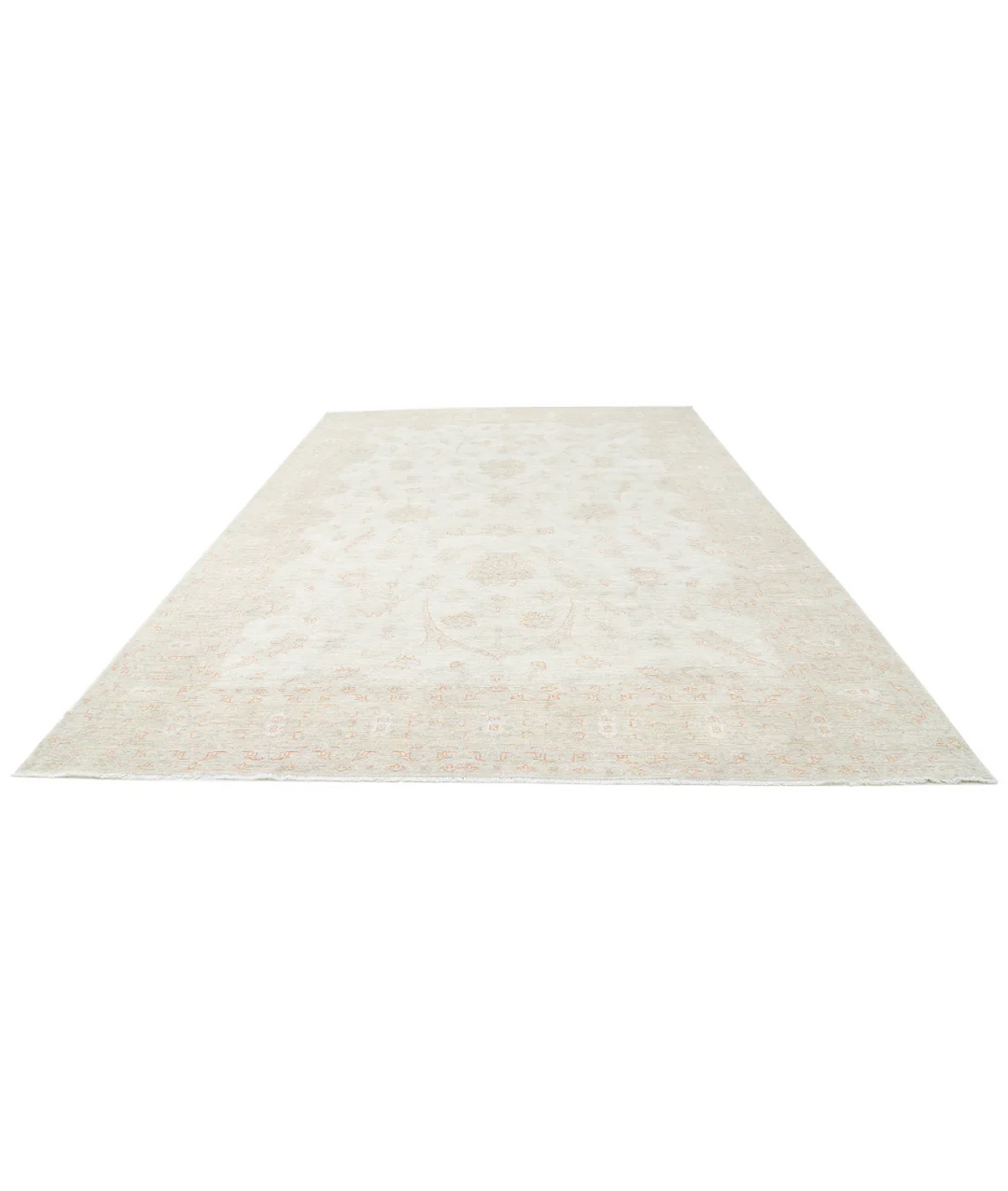 Ivory Afghan Serenity Rug 9' 9" x 14' 2" Hand-Knotted | No. AT390416