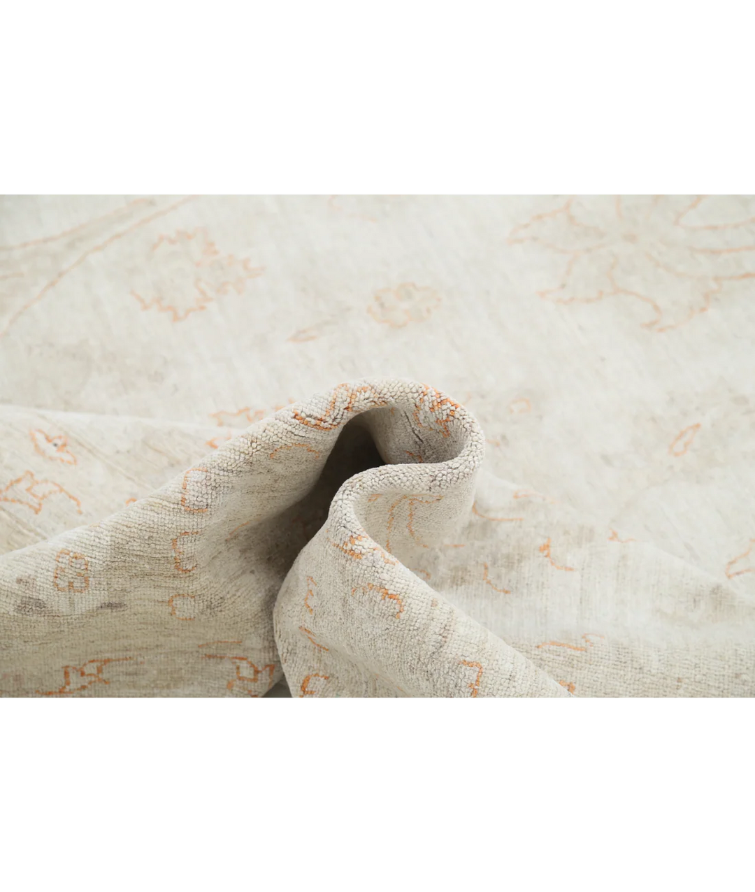 Ivory Afghan Serenity Rug 9' 9" x 14' 2" Hand-Knotted | No. AT390416
