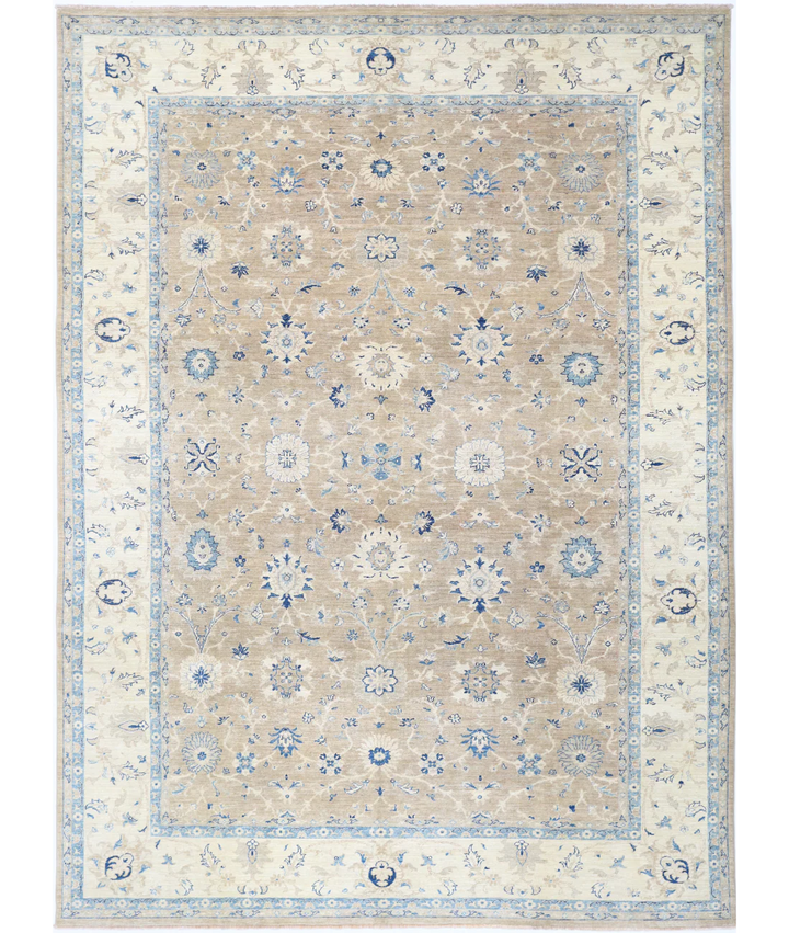 Brown Afghan Serenity Rug 8' 3" x 11' 4" Hand-Knotted | No. AT88639