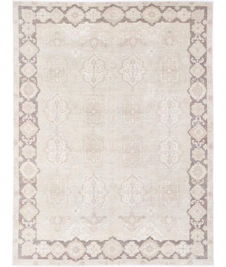 Beige Afghan Serenity Rug 10' 2" x 13' 10" Hand-Knotted | No. AT28910