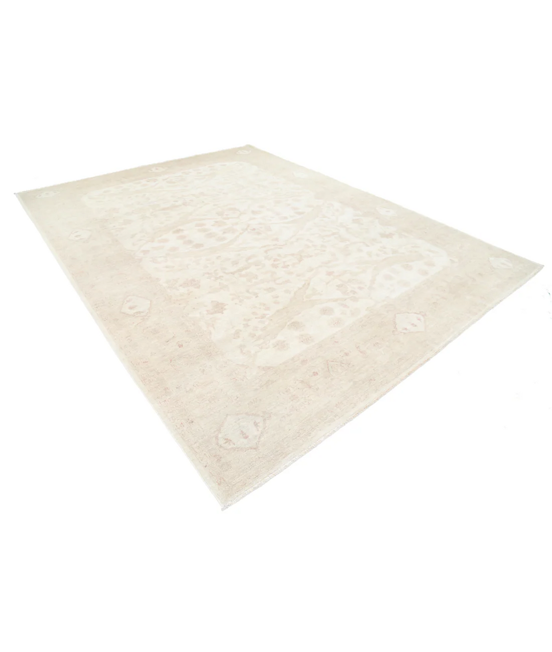 Beige Afghan Serenity Rug 9' 1" x 11' 11" Hand-Knotted | No. AT78500
