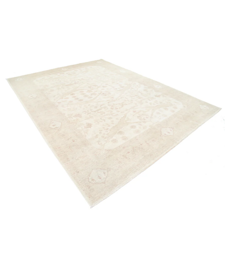 Beige Afghan Serenity Rug 9' 1" x 11' 11" Hand-Knotted | No. AT78500