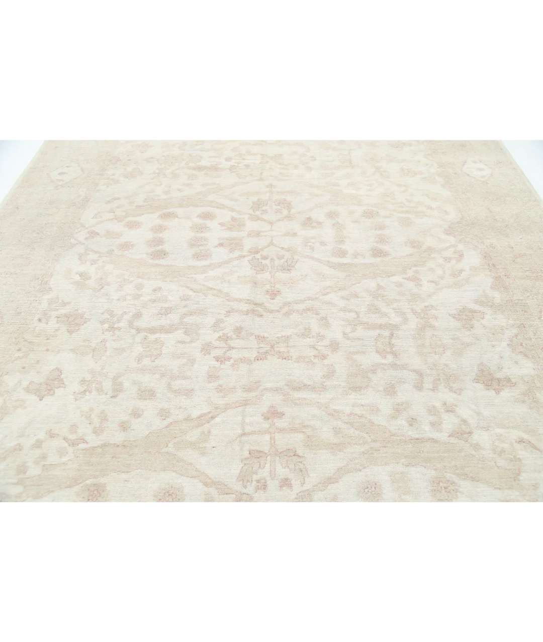 Beige Afghan Serenity Rug 9' 1" x 11' 11" Hand-Knotted | No. AT78500