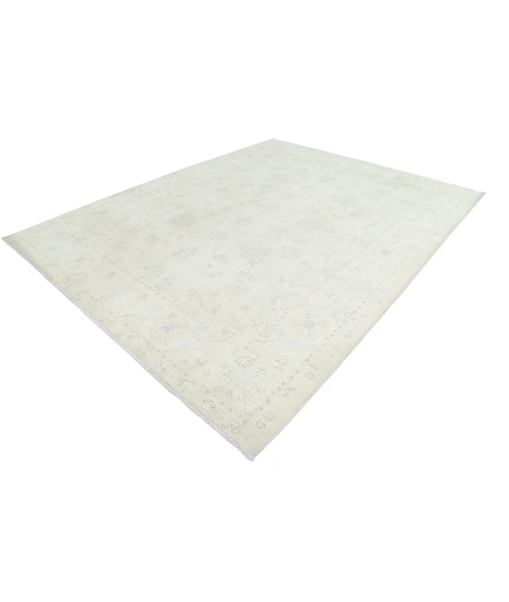 Ivory Afghan Serenity Rug 8' 11" x 11' 4" Hand-Knotted | No. AT59660