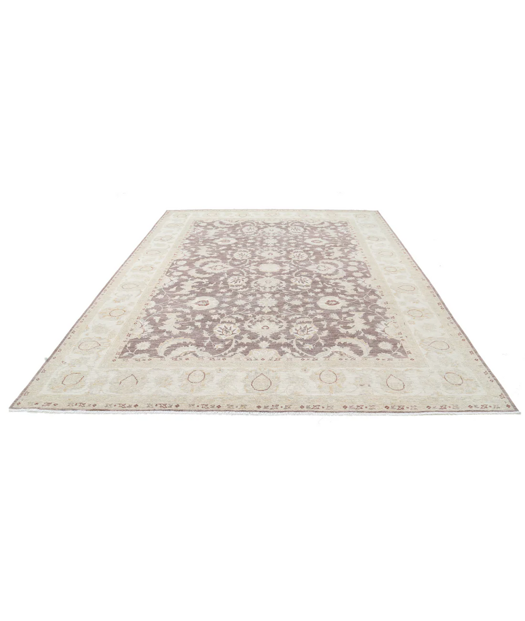Brown Afghan Serenity Rug 9' 0" x 11' 9" Hand-Knotted | No. AT95637