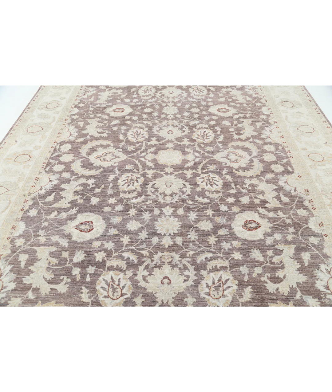 Brown Afghan Serenity Rug 9' 0" x 11' 9" Hand-Knotted | No. AT95637