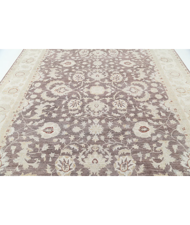 Brown Afghan Serenity Rug 9' 0" x 11' 9" Hand-Knotted | No. AT95637
