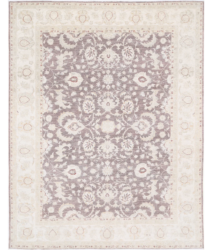 Brown Afghan Serenity Rug 9' 0" x 11' 9" Hand-Knotted | No. AT95637