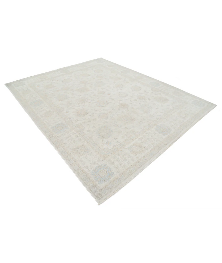 Ivory Afghan Serenity Rug 7' 9" x 9' 8" Hand-Knotted | No. AT52154
