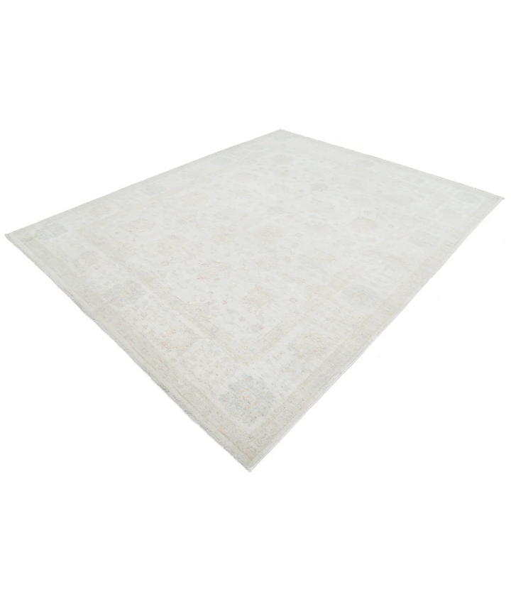Ivory Afghan Serenity Rug 7' 9" x 9' 8" Hand-Knotted | No. AT52154