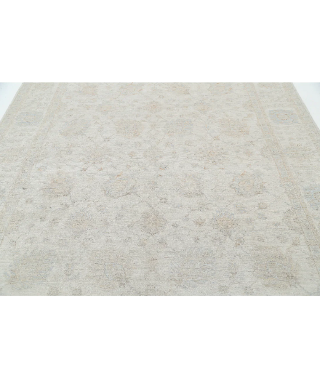 Ivory Afghan Serenity Rug 7' 9" x 9' 8" Hand-Knotted | No. AT52154