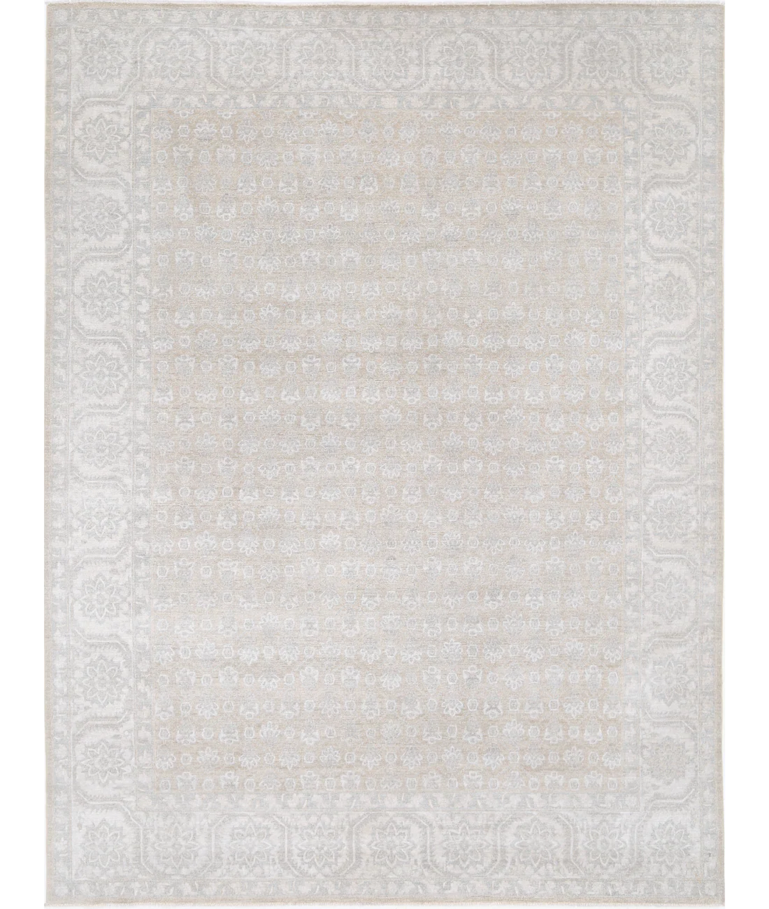 Grey Afghan Serenity Rug 8' 10" x 12' 2" Hand-Knotted