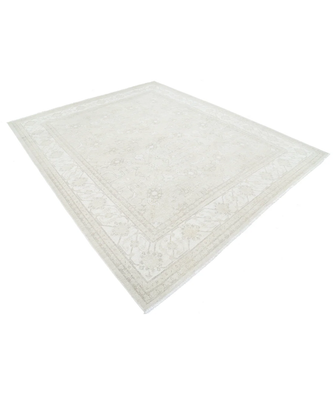Brown Afghan Tabriz Rug 8' 2" x 9' 7" Hand-Knotted | No. AT77343