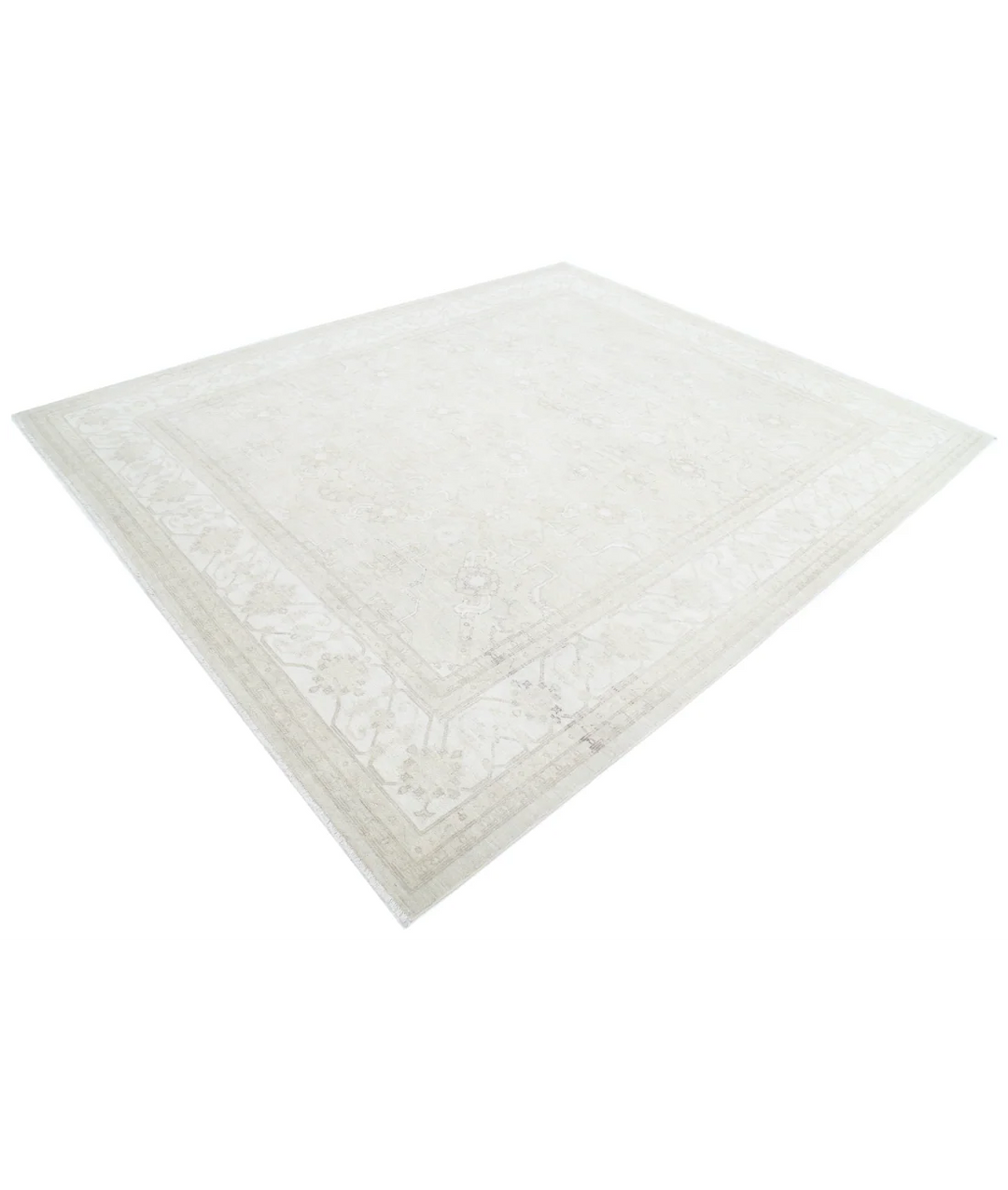 Brown Afghan Tabriz Rug 8' 2" x 9' 7" Hand-Knotted | No. AT77343