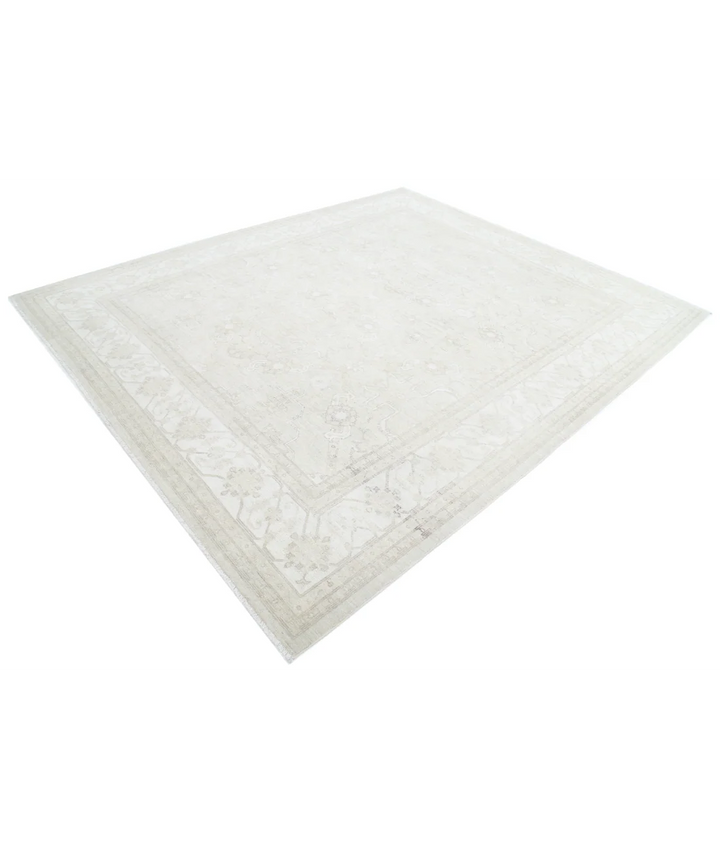 Brown Afghan Tabriz Rug 8' 2" x 9' 7" Hand-Knotted | No. AT77343