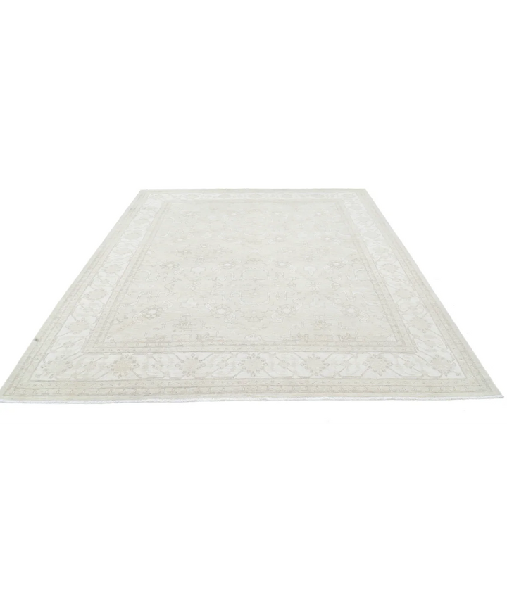 Brown Afghan Tabriz Rug 8' 2" x 9' 7" Hand-Knotted | No. AT77343