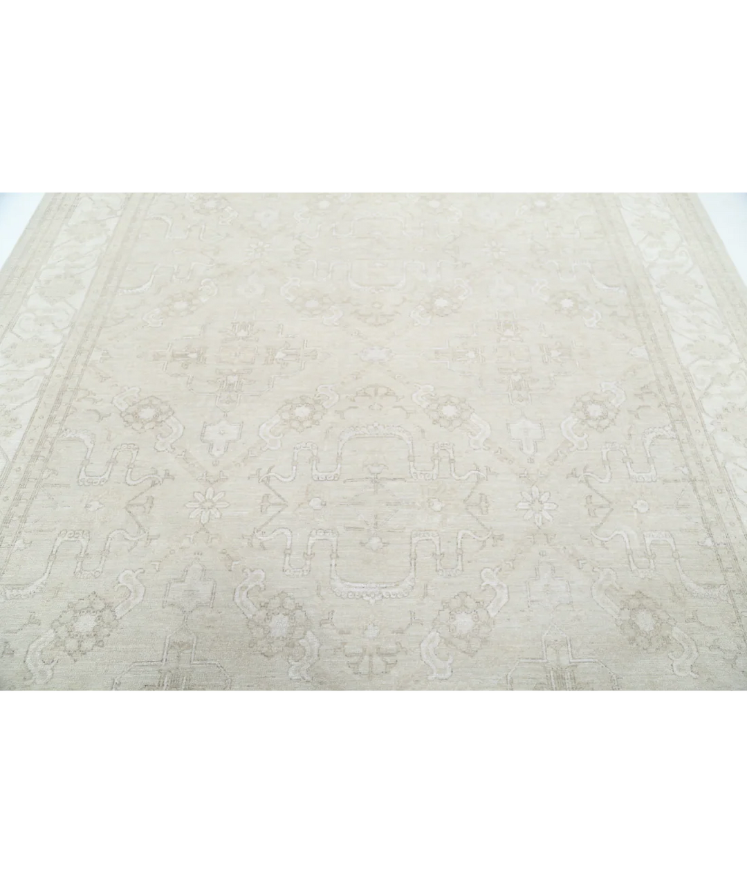 Brown Afghan Tabriz Rug 8' 2" x 9' 7" Hand-Knotted | No. AT77343