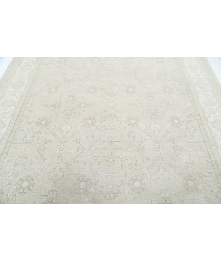 Brown Afghan Tabriz Rug 8' 2" x 9' 7" Hand-Knotted | No. AT77343